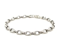 14k White Gold Oval Rolo Bracelet  (4.60 mm) 9