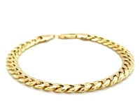 14k Yellow Gold Miami Cuban Semi Solid Bracelet (7.00 mm) 11
