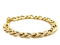 14k Yellow Gold Curb Chain Design with Diamond Cuts Bracelet (8.80 mm) 11