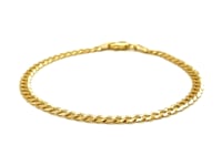 14k Yellow Gold Solid Curb Bracelet (3.60 mm) 9