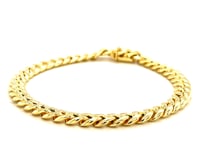 14k Yellow Gold Semi Solid Miami Cuban Bracelet (6.60 mm) 9