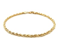 14k Yellow Gold Solid Diamond Cut Rope Bracelet (3.00 mm) 25
