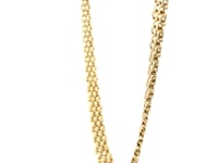 14k Yellow Gold Fancy Polished Multi-Row Panther Link Necklace 21