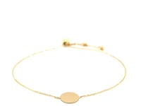 Adjustable Bracelet with Shiny Circle in 14k Yellow Gold (7.50 mm) 11