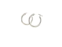 14k White Gold Polished Hoop Earrings (2x15mm) 9