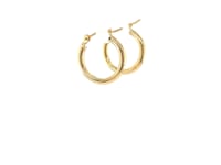 14k Yellow Gold Polished Hoop Earrings (2x15mm) 9