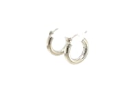 10k White Gold Polished Hoop Earrings (3x15mm) 7
