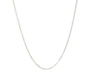 14k White Gold Oval Cable Link Chain (1.20 mm) 48