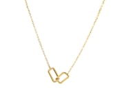 14k Yellow Gold Necklace with Interlocking Petite Rectangles 13