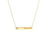 14k Yellow Gold Smooth Flat Horizontal Bar Style Necklace 32