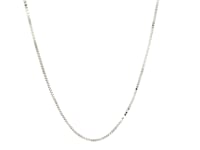 14k White Gold Classic Box Chain (0.75 mm) 38