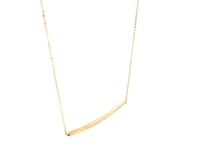 14k Yellow Gold Thin Textured Bar Necklace 38
