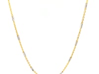 Bar Links Pendant Chain in 14k Two Tone Gold (1.00 mm) 40