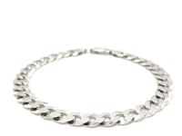 Rhodium Plated Sterling Silver Curb Style Bracelet (7.90 mm) 23