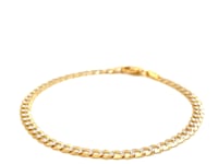14k Two Tone Gold Pave Curb Bracelet (3.60 mm) 8