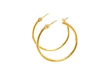 14k Yellow Gold Polished Hoop Earrings (1.5x25mm) 9