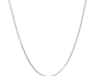 14k White Gold Round Cable Link Chain (1.30 mm) 34