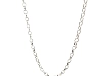 3.2mm 14k White Gold Oval Rolo Chain (3.20 mm) 45
