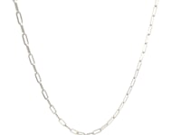 14K White Gold Fine Paperclip Chain (1.50 mm) 50
