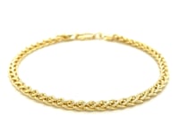 14k Yellow Gold Light Weight Wheat Bracelet  (3.20 mm) 9