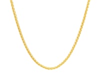 14k Yellow Gold Round Wheat Chain (2.1 mm) 60