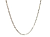 14k White Gold Round Wheat Chain (2.1 mm) 46