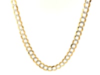 14k Two Tone Gold Pave Curb Chain (5.70 mm) 34