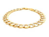 14k Two Tone Gold Pave Curb Bracelet (9.70 mm) 10