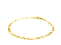 14k Yellow Gold Solid Figaro Bracelet (3.00 mm) 8