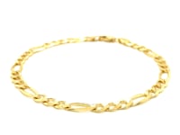 14k Yellow Gold Solid Figaro Bracelet (4.50 mm) 24