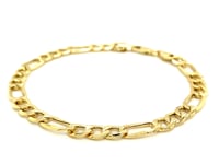14k Yellow Gold Lite Figaro Bracelet (6.60 mm) 28