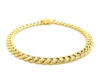 14k Yellow Gold Semi Solid Miami Cuban Bracelet (6.10 mm) 9