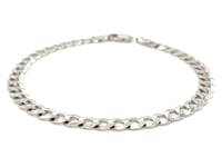 14k White Gold Solid Curb Bracelet (5.70 mm) 7