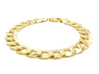 14k Yellow Gold Solid Curb Bracelet (11.23 mm) 9