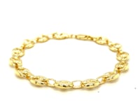 14k Yellow Gold Puffed Mariner Link Bracelet (6.80 mm) 9
