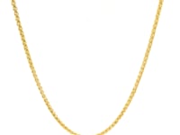 14k Yellow Gold Round Wheat Chain (1.5 mm) 22