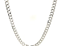 14k White Gold Solid Curb Chain (4.70 mm) 14