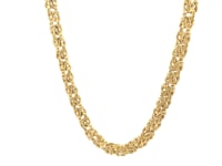 14k Yellow Gold Fancy Byzantine Chain Necklace 52