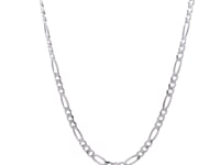 14k White Gold Solid Figaro Chain (3.00 mm) 15