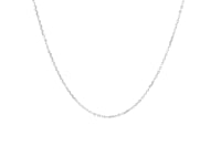 14k White Gold Diamond Cut Cable Link Chain (0.87 mm) 11