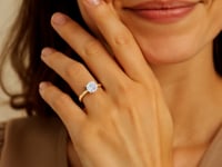 1 Carat Round Lab Grown IGI G/VS1 Diamond Solitaire Ring in 10K Yellow Gold 8