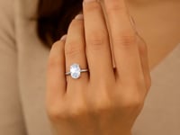 3 Carat Oval Lab Grown IGI G/VS1 Diamond Solitaire Ring in 10K White Gold 8