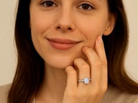 1 1/2 Carat Emerald Lab Grown IGI G/VS1 Diamond Solitaire Ring in 14K White Gold 9