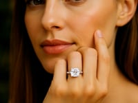 2 Carat Cushion Lab Grown IGI G/VS1 Diamond Solitaire Ring in 14K White Gold 9