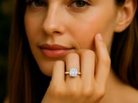 2 Carat Cushion Lab Grown IGI G/VS1 Diamond Solitaire Ring in 10K Yellow Gold 9