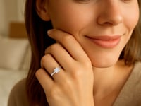 1 Carat Princess Lab Grown IGI G/VS1 Diamond Solitaire Ring in 10K White Gold 9