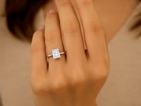 2 Carat Radiant Lab Grown IGI G/VS1 Diamond Solitaire Ring in 10K White Gold 9