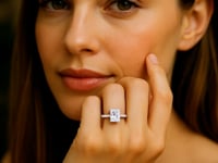 3 Carat Radiant Lab Grown IGI G/VS1 Diamond Solitaire Ring in 10K White Gold 9