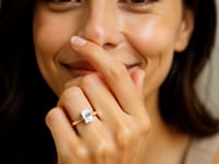 1.50Ct Radiant Lab Grown IGI G/VS1 Diamond Ring in 10K Yellow Gold 9