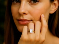 3 Carat Radiant Lab Grown IGI G/VS1 Diamond Solitaire Ring in 10K Yellow Gold 9